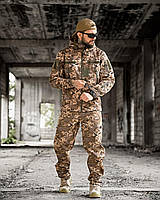Тактичний костюм софтшел осінь піксель військова форма осіння водонепроникна з безліччю кишень