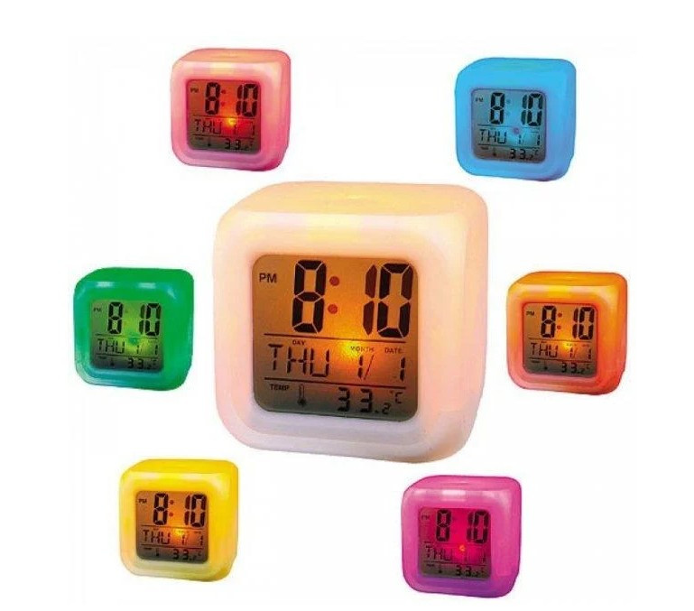 Годинник-будильник хамеліон куб