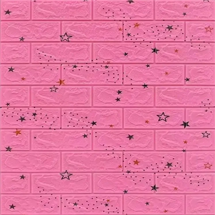 Самоклеюча 3D панель «Рожеві зірки» 700×770×4 мм, (32-3) декор для дому! BV-00001344