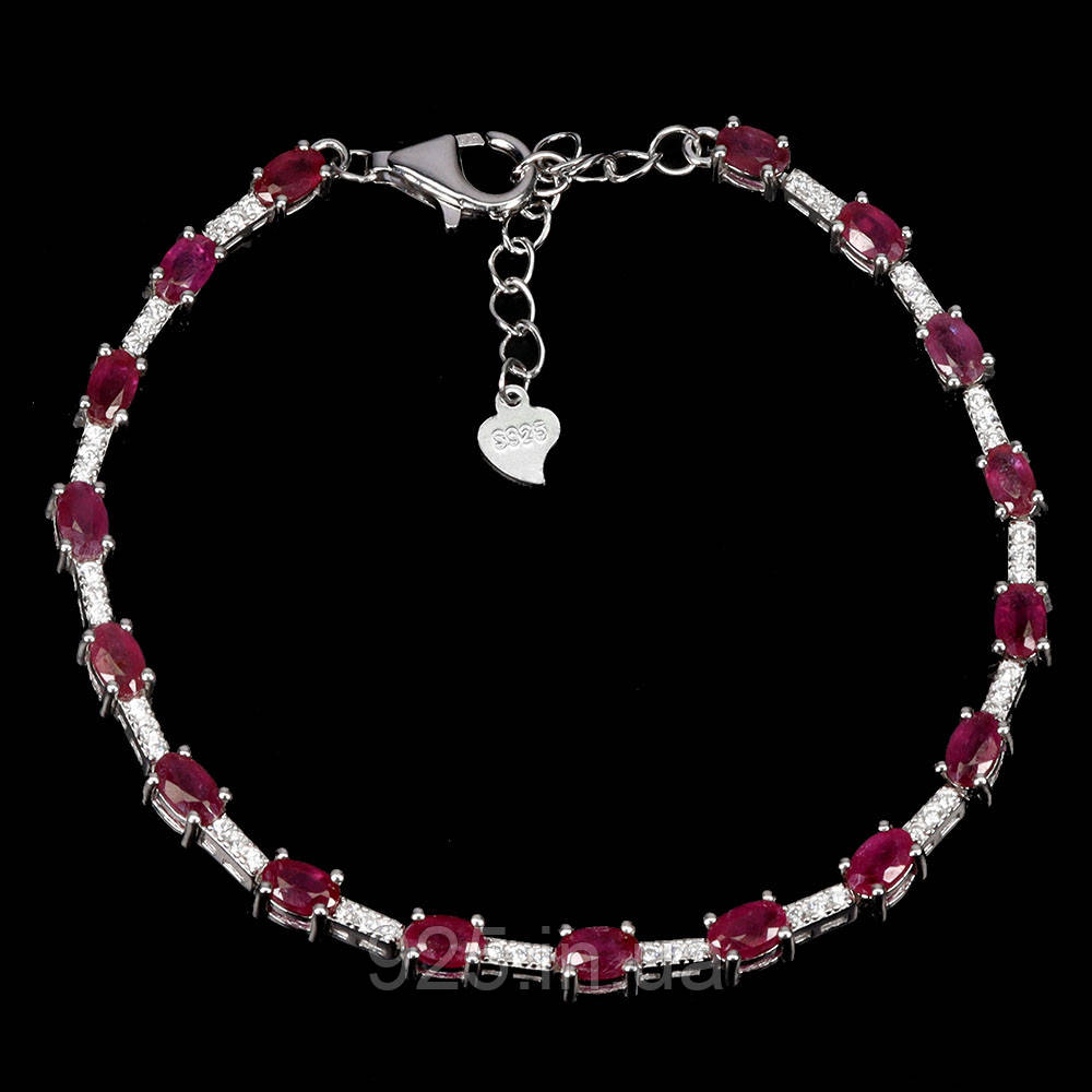 Браслет. Натуральний рубін. Срібло 925., фото 1