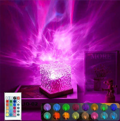Нічник Куб з 16 змінними кольорами та ефектом водяної хвилі, Rgb, з пультом дистанційного керування, від мережі, Led