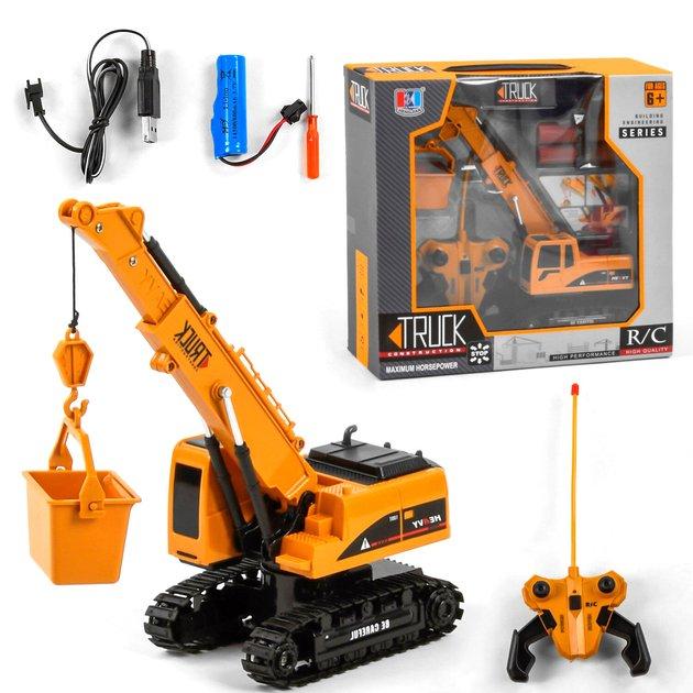 Підіймальний кран Kimi зі світловим і звуковим ефектом Чорно-жовтогарячий 209625, фото 1