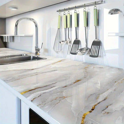 Самоклейна плівка інтер'єрна водостійка 3 м на 60 см, світлий мармур у коричнево-бежеві розводи 209597