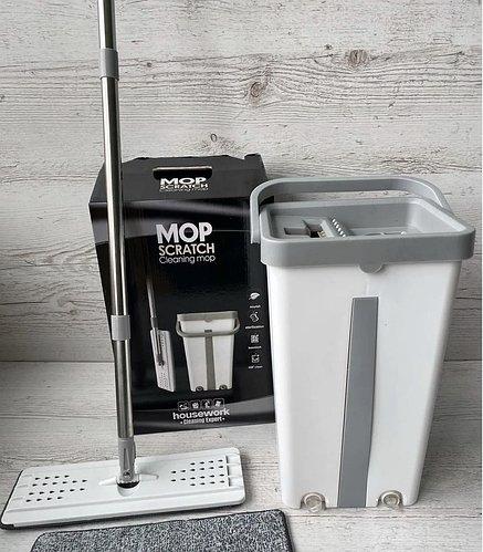 Швабра з відром комплект Scratch Cleaning Easy Mop з автоматичним віджиманням і складаною ручкою 10 л 199556, фото 1