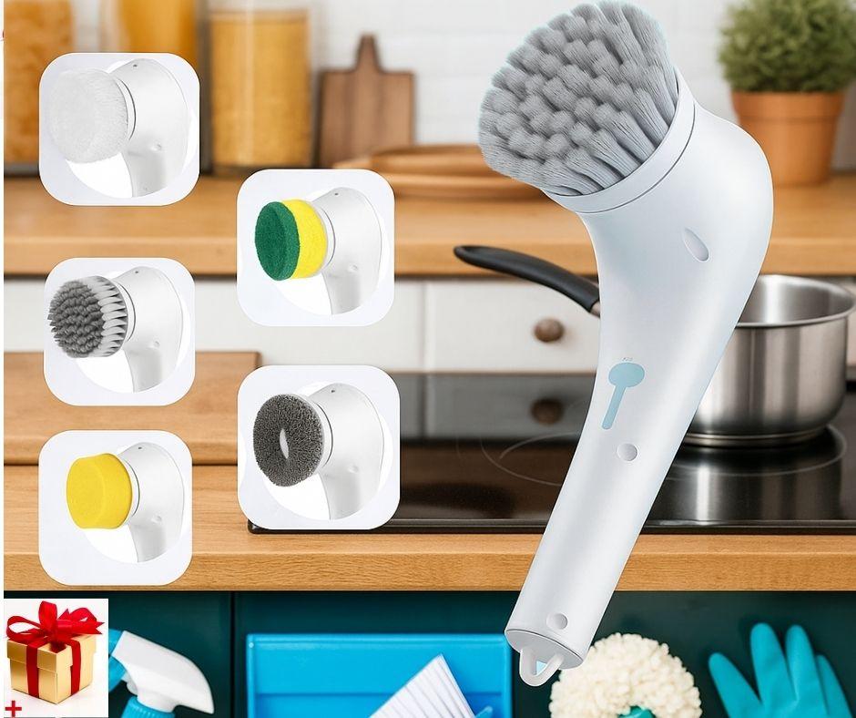 Електрична щітка 5в1 для прибирання Electric Cleaning Brush Багатофункціональна електрична щітка 5 в 1, фото 1
