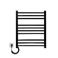 Полотенцесушитель электрический Carino ARIANNA с кнопкой Черный матовый 590*490