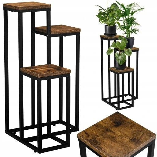 Стійка для квітів в стилі "лофт" індустріальна металева підставка для квітів та рослин 67 см