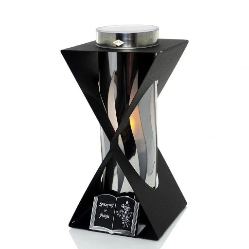 Світильник сонячний солар метал "спочивай у мирі" чорно-срібний повнорічний