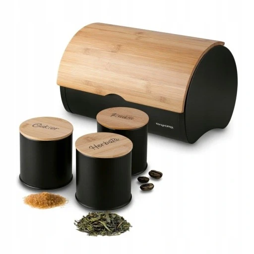 Набір для хліба з контейнерами сучасний кава цукор чай чорний