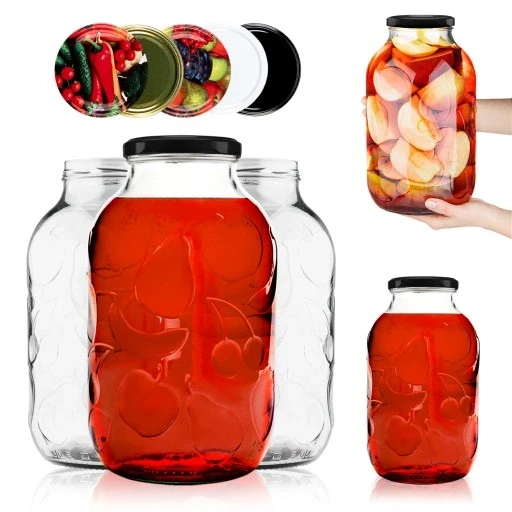 6x скляна банка 5 л банка для настоянок заготовок меду компоту квашених продуктів 5000 мл