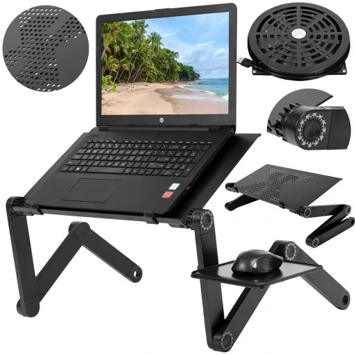 Охолоджувальна підставка для ноутбука регульований мобільний складний металевий столик