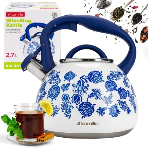 Традиційний чайник зі свистком 2,7л нержавіюча сталь газ індукція Kamille