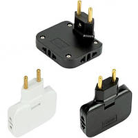 Від 4 шт. Мережевий трійник+перехідник 3в1 поворотний на 180градусів, 250V 10А, 6,5*1,4см 488 купити дешево оптом в