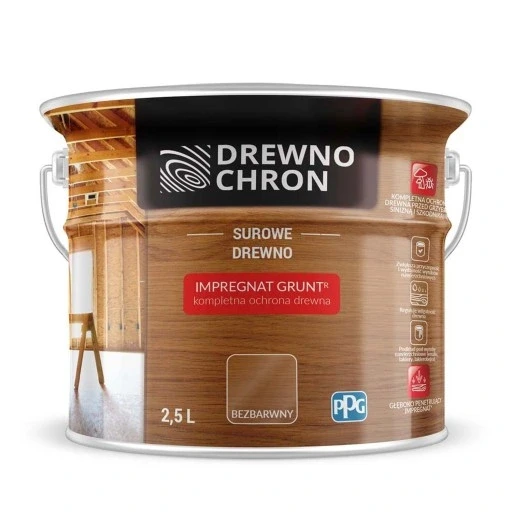 "drewnochron" імпрегнат для дерева екстра грунт для сировинного дерева безбарвний 2,5л