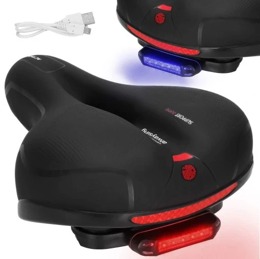 Велосипедне сідло з гелем для міського використання з силіконовою лампою широке з вентиляцією м'яке, фото 1