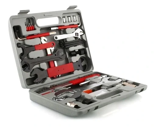 Набір інструментів ключі для велосипеда 44 штуки валіза насадки шестигранники ложки латки