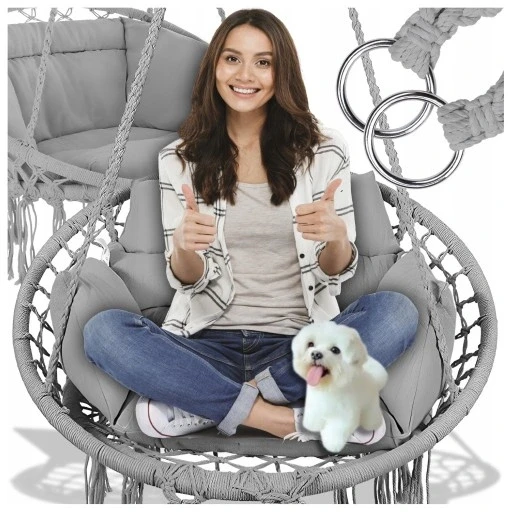 Гойдалка садова "білоччина гніздо" висяче крісло подушка "білка"