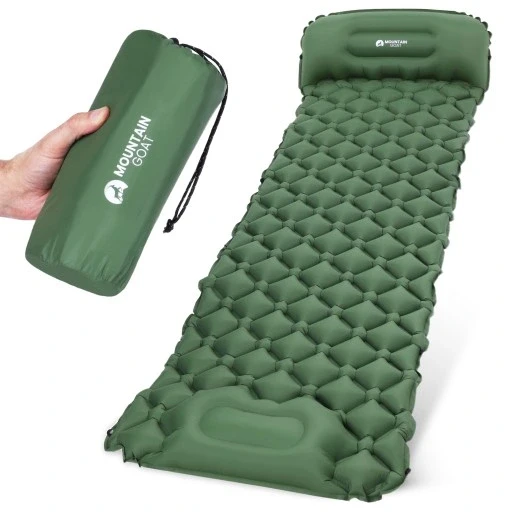 Туристичний матрац для трекінгу надувний ультралегкий з вбудованим насосом
