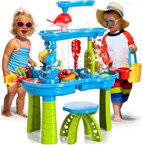 Водний столик + пісочниця для води та піску відро для дітей садок + стільчик