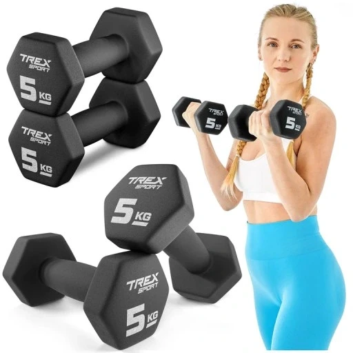 Набір 2x5kg гантелі залізо гантелі ваги для вправ вінілові Trex Sport