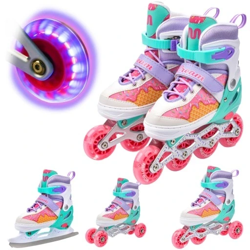 Роликові ковзани 4 в 1 рекреаційні ролики ковзани з регулюванням роликів-ролерботів Meteor