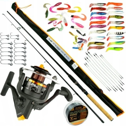 Набір вудочку кастингову Jaxon 2,4 м котушка +58 елементів Z45