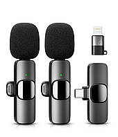 Бездротовий мікрофон YRF Lavalier з приймачем Type-C та Lightning, 30 м, шумозаглушення