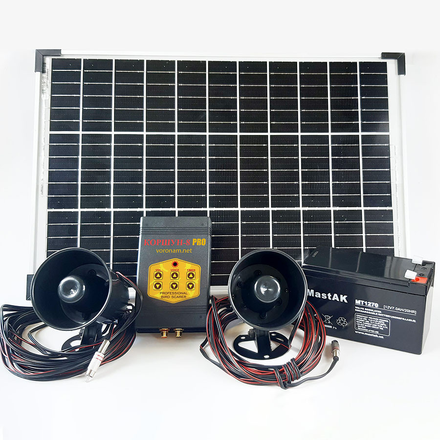 Відлякувач птахів на сонячній батареї «Коршун-8 SOLAR» (з акумулятором), фото 1