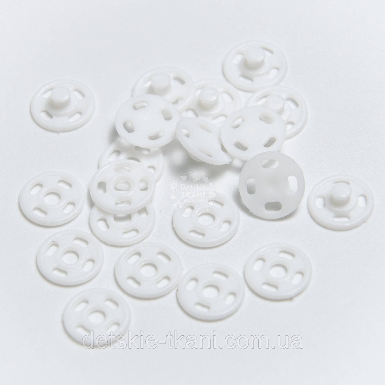 Пришивні білі кнопки з пластику, діаметр 7 мм (10 штук), фото 1