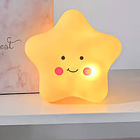 Нічник дитячий "Зірочка" з милим обличчям, світильник у спальню та подарунок для дитини