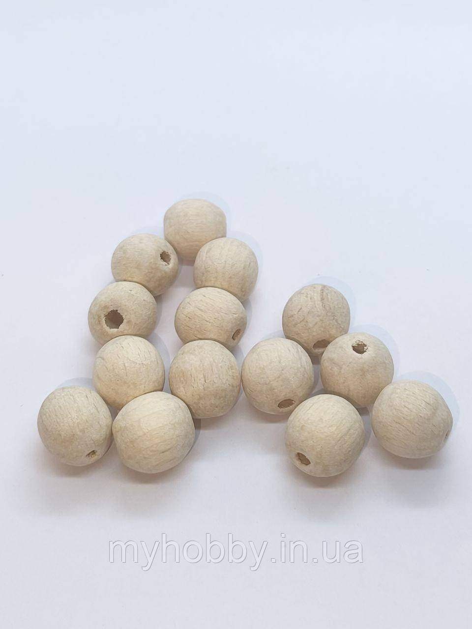 Намистини дерев'яні Бук 16мм (+-20шт), фото 1