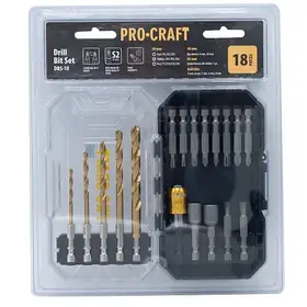 Набір біт та свердл 18 шт Procraft DBS-18 для шуруповерта в кейсі