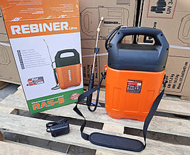 Обприскувач акумуляторний 5 л, Li-Ion акумулятор Rebiner RAS-5 [гарантія 36 місяців]