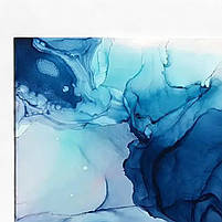 Картина в спокійних пастельних кольорах Акварельні розводи Декор для спальні Друк на полотні 100х60 з 2 частин, фото 4