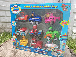 Ігровий набір Щенячий патруль на машинках 9 героїв 9 см