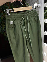 Шикарні жіночі штани, ткань "Стрейч+Льон" 48, 50, 52, 54, 56, 58, 60, 62 розмір 48, фото 3