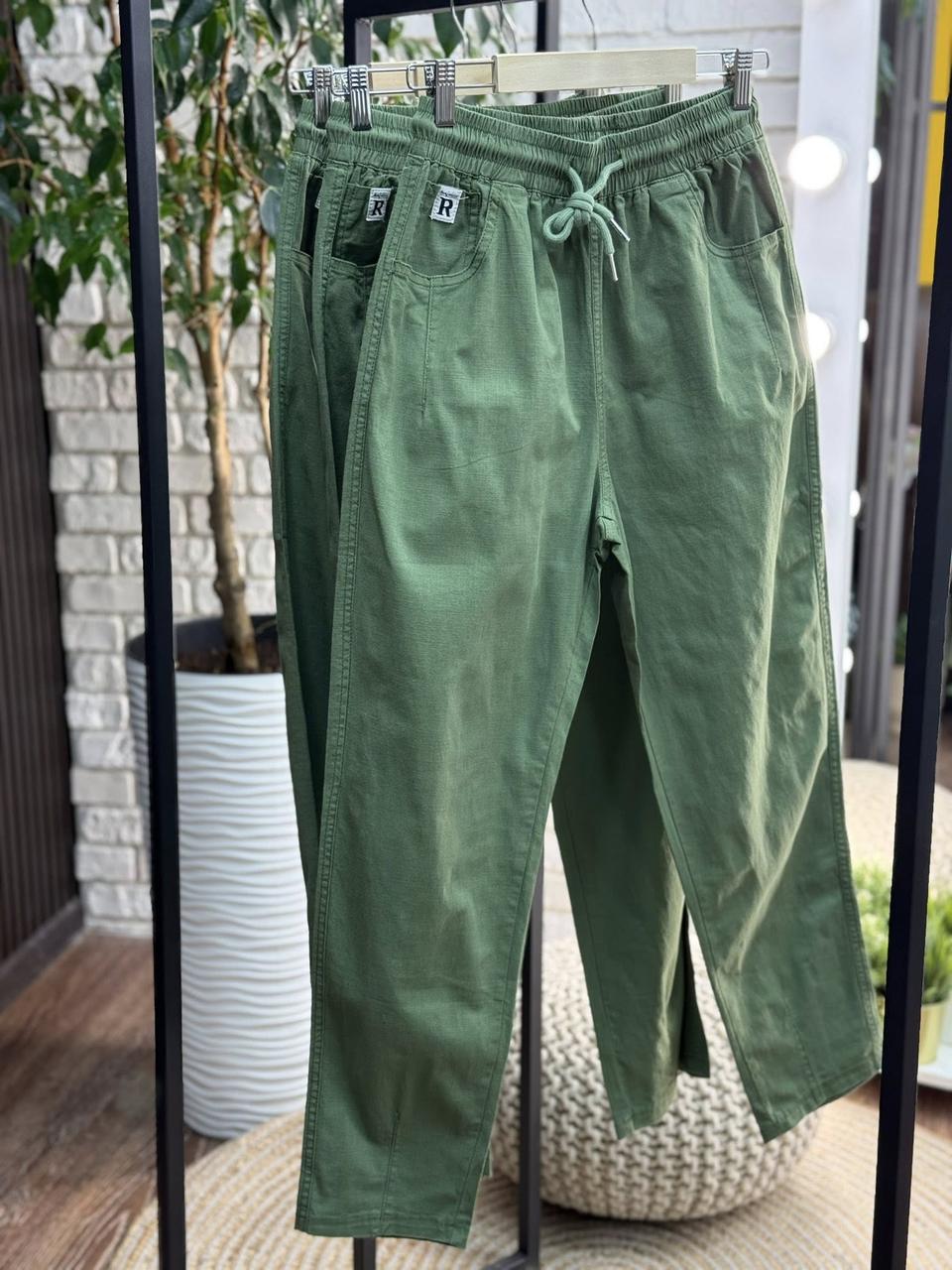 Шикарні жіночі штани, ткань "Стрейч+Льон" 48, 50, 52, 54, 56, 58, 60, 62 розмір 48