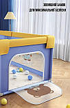 Дитячий манеж Terrio Bear XL 180x200 см з двома ручками і 60 різнокольоровими м'ячами, фото 2