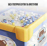 Дитячий манеж Terrio Bear XL 180x200 см з двома ручками і 60 різнокольоровими м'ячами, фото 3