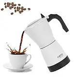 Електрична кавоварка Moka Camry CR 4415W, 300 мл (6 чашок еспресо), 480 Вт, біла, фото 3