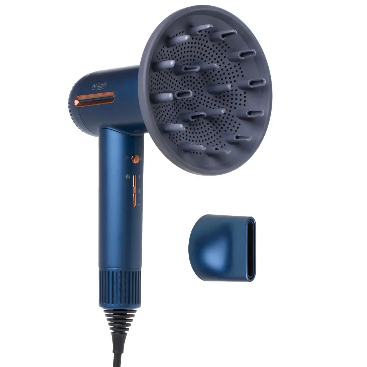 Фен для волосся Adler AD 2271 SUPERSPEED 1500 Вт з іонізацією, LED-дисплеєм та магнітними насадками, фото 1