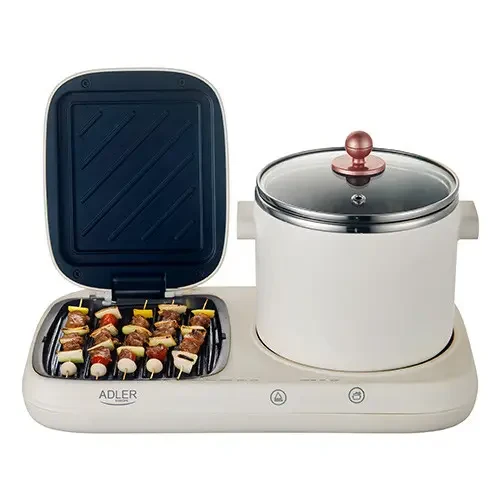 Сніданкова станція Adler AD 6421, 2 в 1: гриль і каструля 1 л, ретро-дизайн, 1100–1320 Вт, фото 1