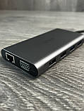Хаб USB-C 11-в-1, 4K подвійний дисплей, для ноутбуків/планшетів, фото 6