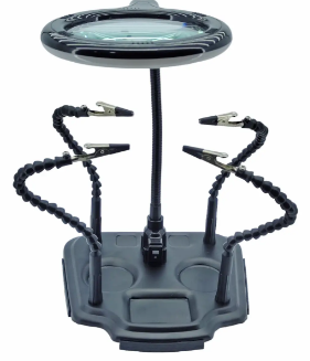 Третя рука Zhongdi ZD-11M-2 з лупою 90 мм та LED-підсвіткою, фото 1