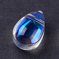 Скляна намистина Finding Підвіска кулон крапля Прозорий з бензиновим переливом 9 мм x 6 мм