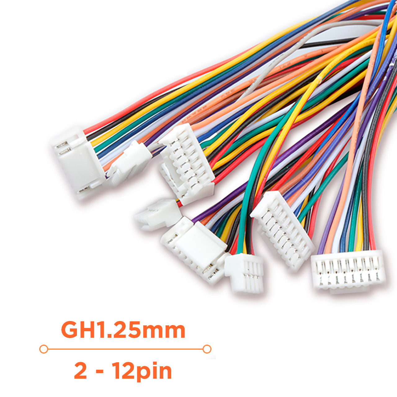 ПВХ кабель 28AWG 200мм із роз'ємом JST GH1.25 Female із защіпкою (фіксатором),, фото 1