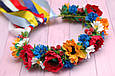 Вінок на голову / віночок для волосся з українськими квітами і стрічками 882 об, фото 3