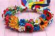 Вінок на голову / віночок для волосся з українськими квітами і стрічками 882 об, фото 4
