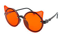 Яскраві дитячі сонцезахисні окуляри з помаранчевими круглими лінзами та оригінальним дизайном