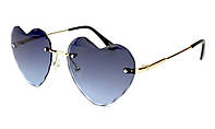 Дитячі сонцезахисні окуляри у формі серця з блакитними лінзами безободковий дизайн
